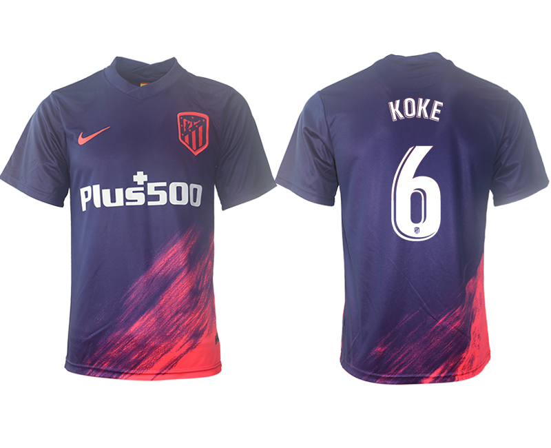 Men 2021-2022 Club Atletico Madrid away aaa version purple #6 Soccer Jersey